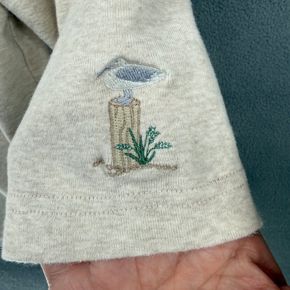 Disney Store Winnie the Pooh Embroidered Boat Neck Top Oatmeal XXL 3/4 Sleeve - Picture 4 of 10